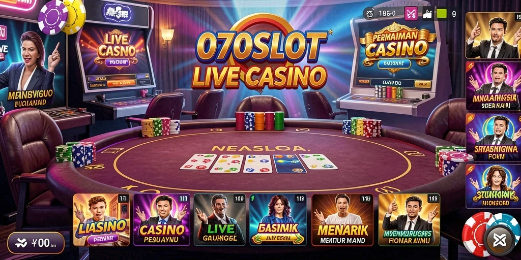 Screenshot gameplay Live Casino yang mendebarkan dari 070SLOT.