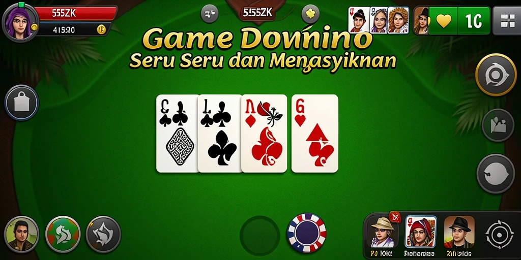 Tampilan utama gameplay Domino di 555ZK yang menarik.