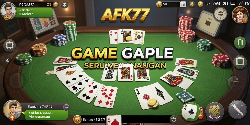 Tampilan screenshot AFK77 menampilkan keseruan bermain Gaple.