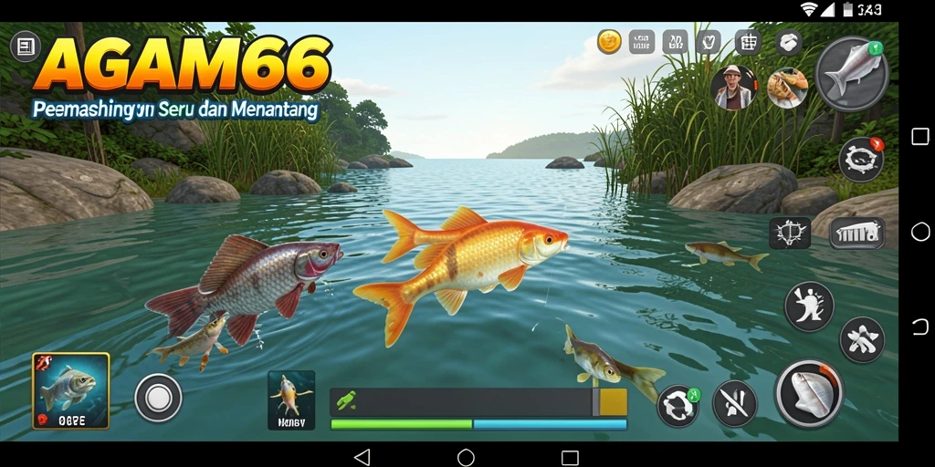 Tampilan menarik dalam AGAM66 saat pemain menangkap ikan.