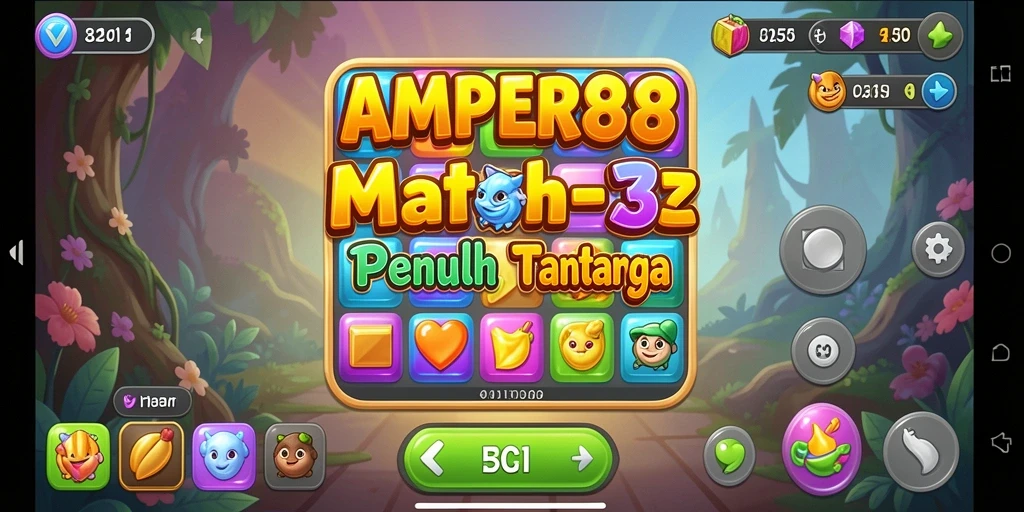 Tampilan gameplay AMPER88 yang seru dan berwarna.