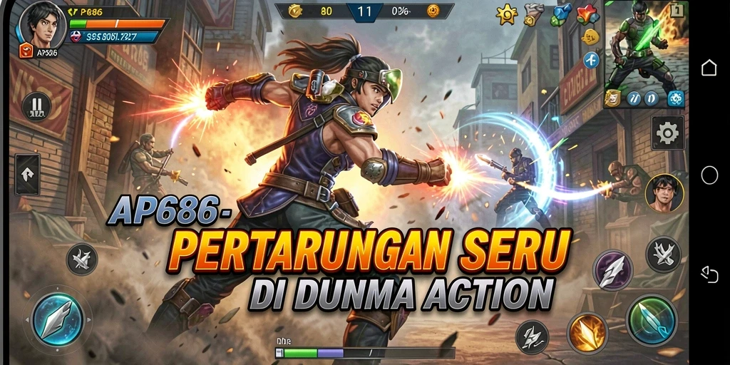 Tampilan gameplay seru di AP686 dengan aksi cepat dan karakter menarik.