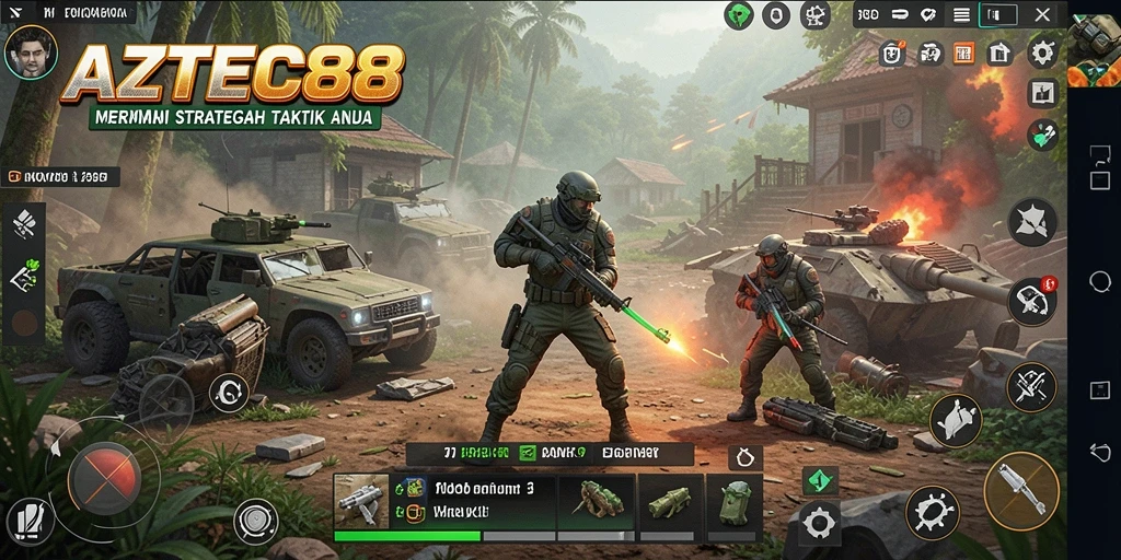 Tampak aksi seru dalam strategi pertempuran AZTEC88.