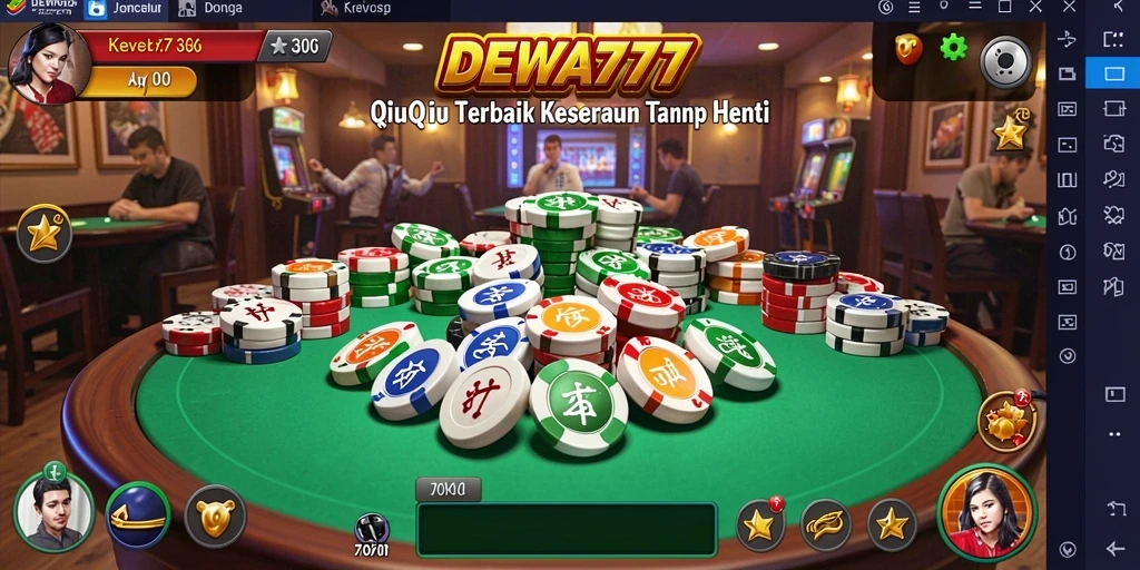 Tampilan menarik dari gameplay QiuQiu dalam DEWA777.