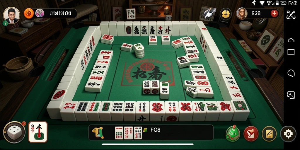 Tangkapan layar FO8 yang menampilkan aksi seru permainan Mahjong.