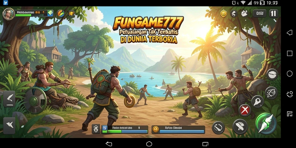 Screenshot menampilkan gameplay petualangan di dunia terbuka FUNGAME777.