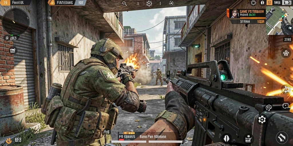 Tampilan gameplay seru dalam FW66 dengan aksi FPS yang intens.