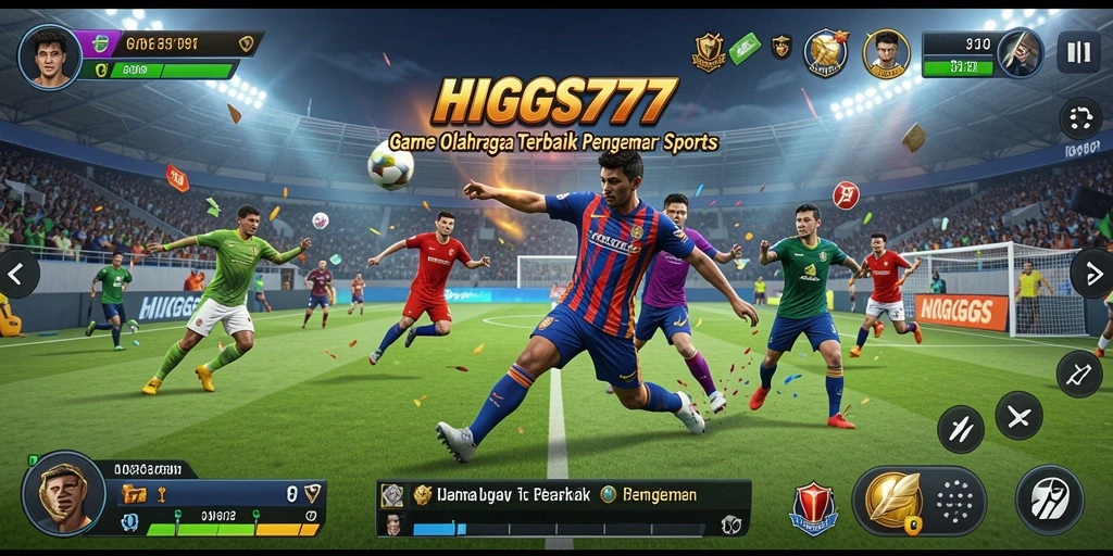 Screenshot HIGGS777 menampilkan aksi pertandingan olahraga yang mendebarkan.