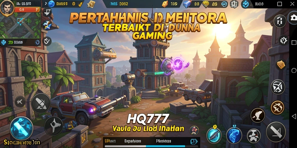 Tampilan gameplay menegangkan dari HQ777 dalam aksi pertahanan menara.