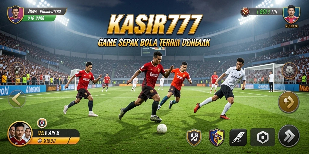 Tampilan gameplay KASIR777 dengan aksi sepak bola yang seru.
