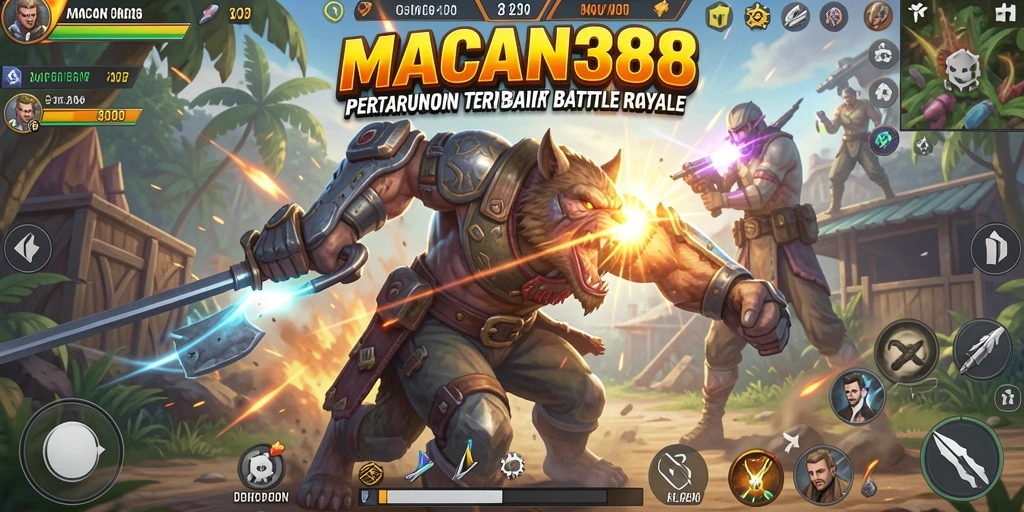 Tampilan strategi seru dalam gameplay MACAN388 Battle Royale.
