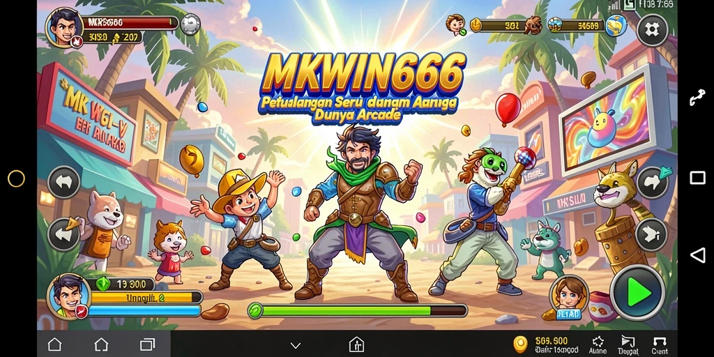 Tampilan gameplay menarik dalam MKWIN666 yang penuh aksi.