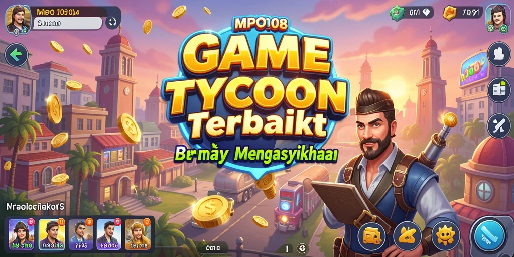 Screenshot utama MPO08 menunjukkan pemain tengah mengelola bisnis dengan bijak dalam suasana Tycoon.