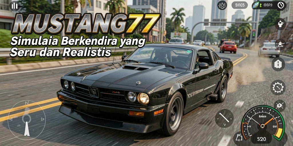 Screenshot menunjukkan aksi berkendara mendebarkan dalam game Simulation.