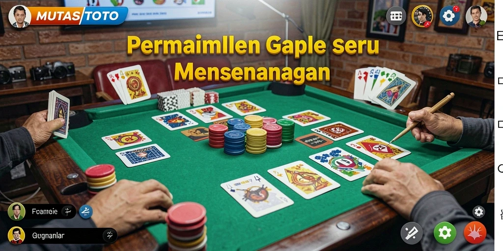 Tampilan gameplay menegangkan dalam permainan Gaple MUTASITOTO.