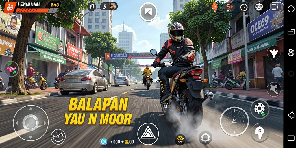 Tampilan balapan seru di OCE69 dengan kecepatan tinggi.