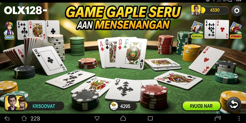 Screenshot gameplay OLX128 menampilkan keseruan bermain Gaple.