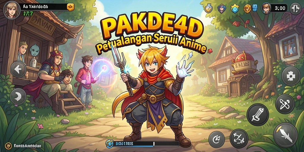 Tampilan gameplay menarik dari PAKDE4D dengan karakter anime beraksi.