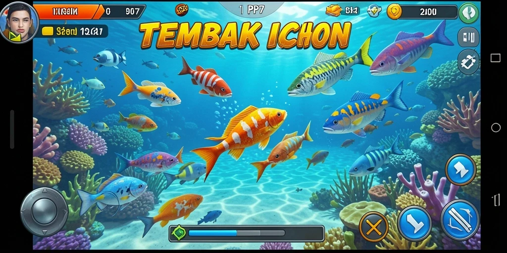 Screenshot utama PP7 menampilkan gameplay seru Tembak Ikan.