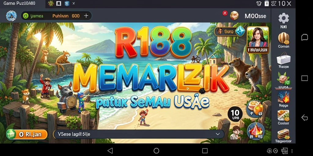 Tampilan gameplay RI188 yang penuh warna dan menantang.