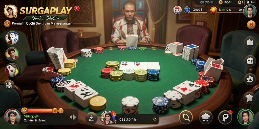 Gameplay seru SURGAPLAY dalam aksi QiuQiu.