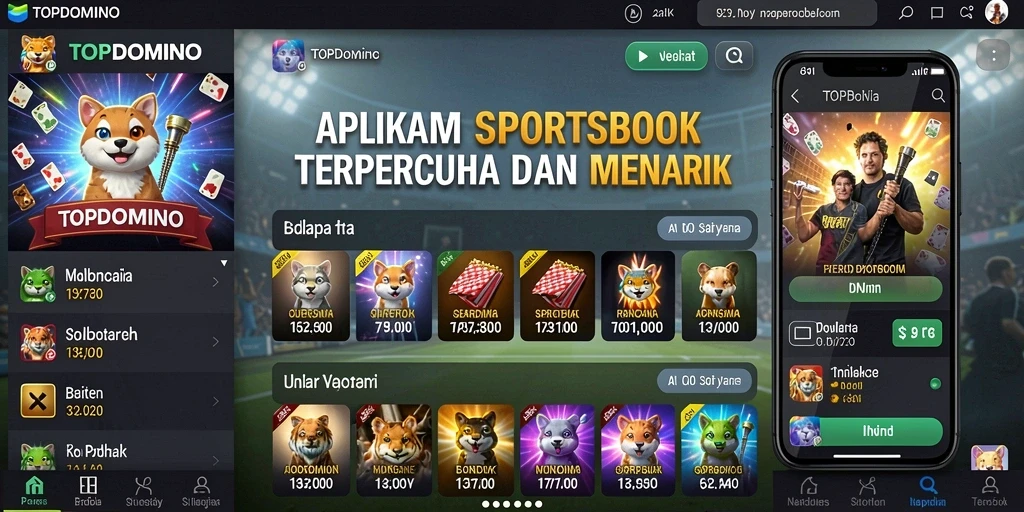 Tampilan gameplay menarik dari aplikasi sportsbook TOPDOMINO.