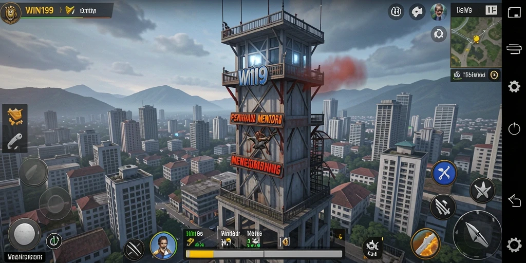 Tangkapan layar gameplay menegangkan dari WIN199 Tower Defense.